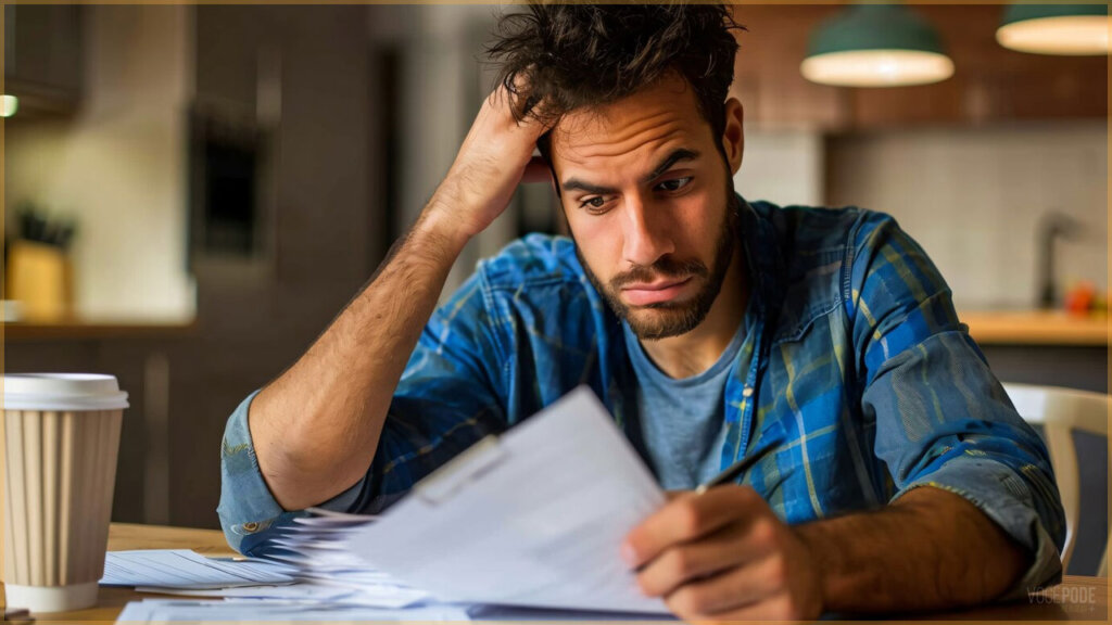 homem analisando as despesas pessoais